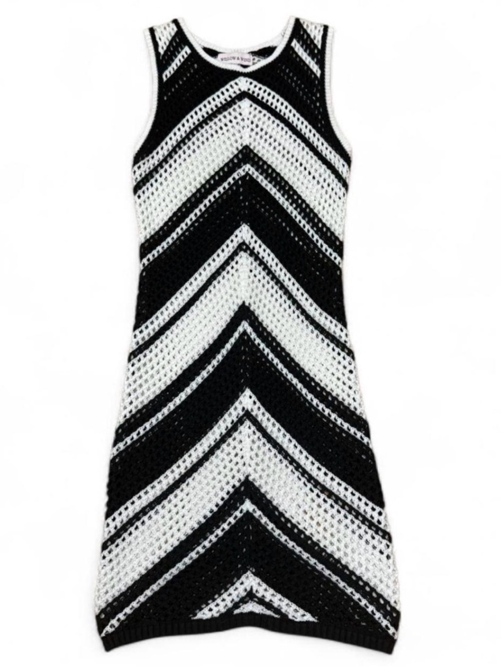 Black & White Chevron Knit Tank Dress
